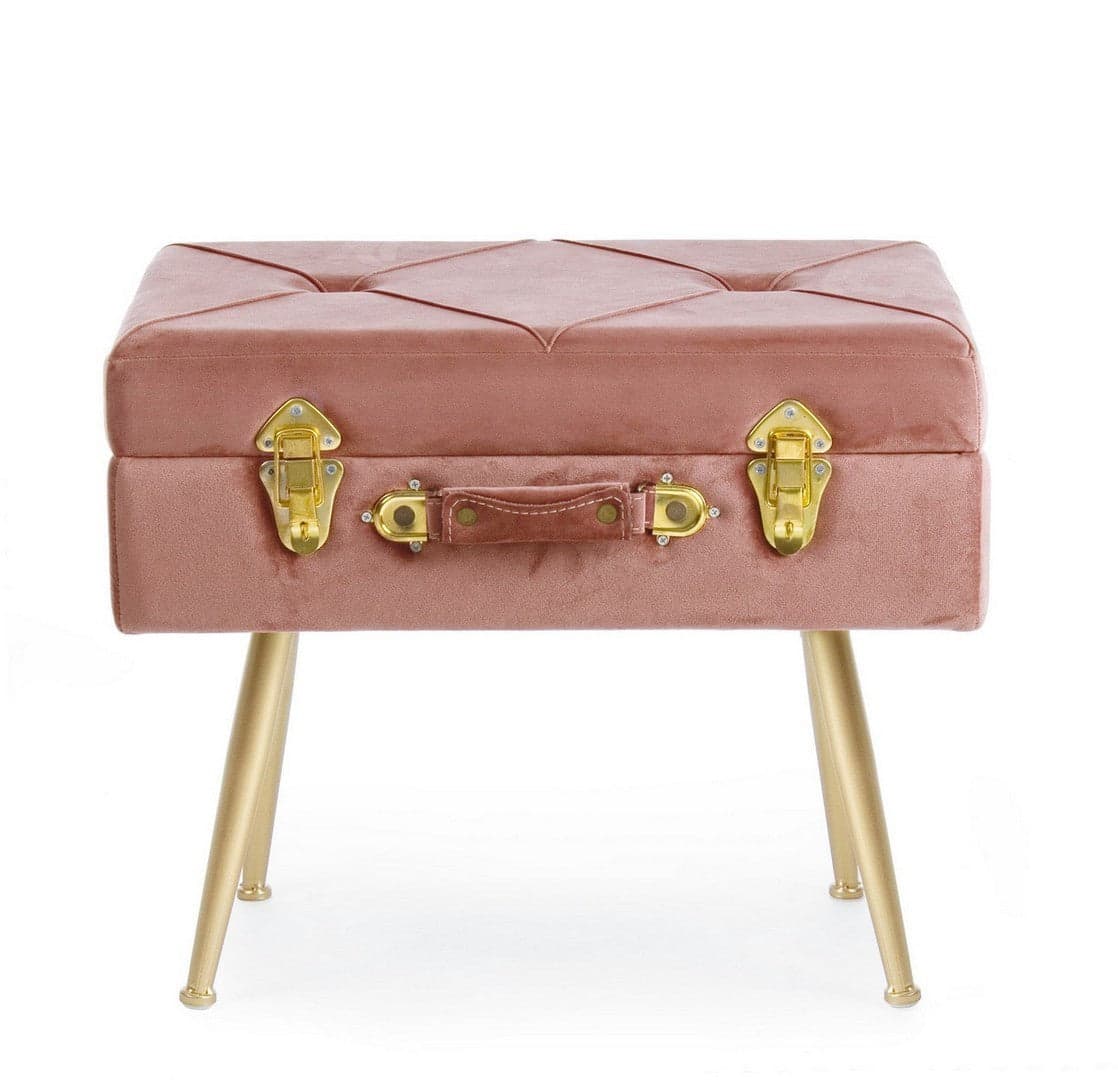 Poltrona Pouf "Polina" per interno, con struttura in mdf da 50x34x42 cm in Ottomane e poggiapiedi Decor Space - Altamura, commercioVirtuoso.it