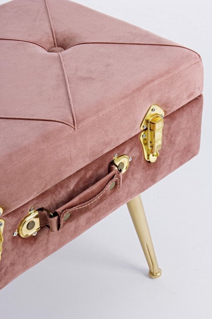 Poltrona Pouf "Polina" per interno, con struttura in mdf da 50x34x42 cm in Ottomane e poggiapiedi Decor Space - Altamura, commercioVirtuoso.it