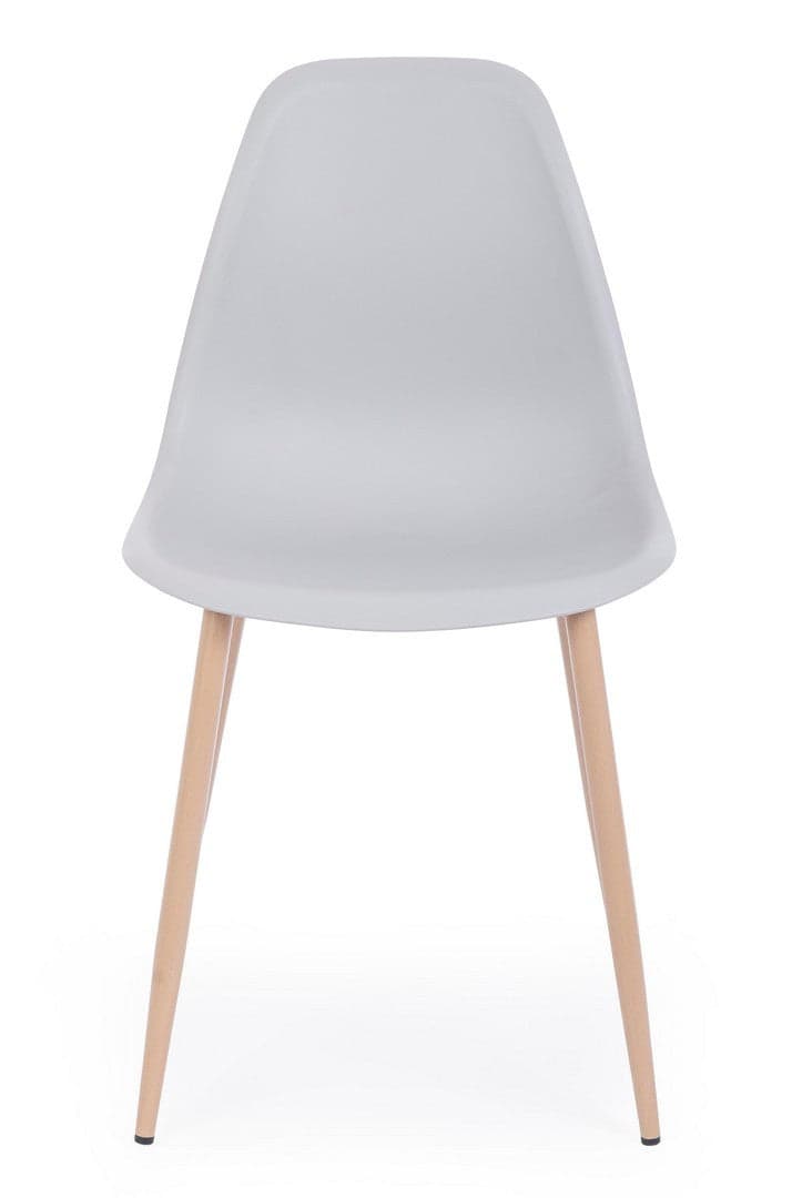 Sedia "Mandy" con gambe in acciaio verniciate effetto legno naturale, per arredo interno 53 x 46 x h 82 cm in Sedie Decor Space - Altamura, commercioVirtuoso.it
