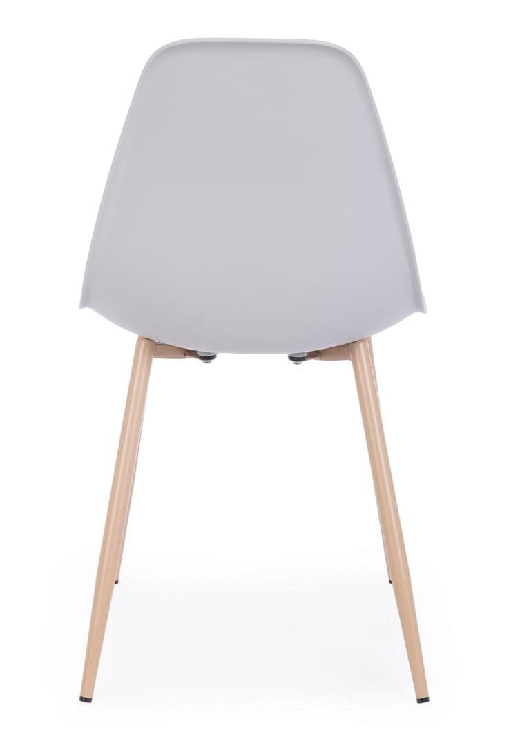 Sedia "Mandy" con gambe in acciaio verniciate effetto legno naturale, per arredo interno 53 x 46 x h 82 cm in Sedie Decor Space - Altamura, commercioVirtuoso.it