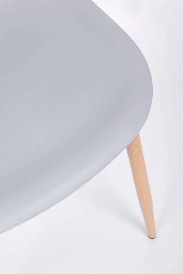 Sedia "Mandy" con gambe in acciaio verniciate effetto legno naturale, per arredo interno 53 x 46 x h 82 cm in Sedie Decor Space - Altamura, commercioVirtuoso.it