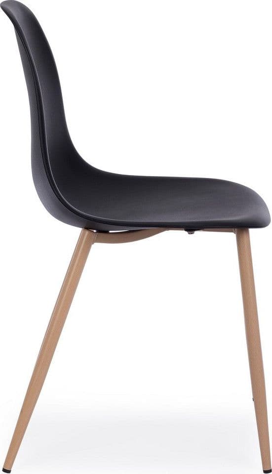 Sedia "Mandy" con gambe in acciaio verniciate effetto legno naturale, per arredo interno 53 x 46 x h 82 cm - 21