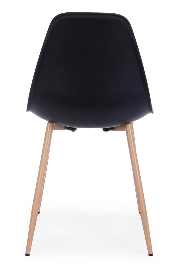 Sedia "Mandy" con gambe in acciaio verniciate effetto legno naturale, per arredo interno 53 x 46 x h 82 cm in Sedie Decor Space - Altamura, commercioVirtuoso.it