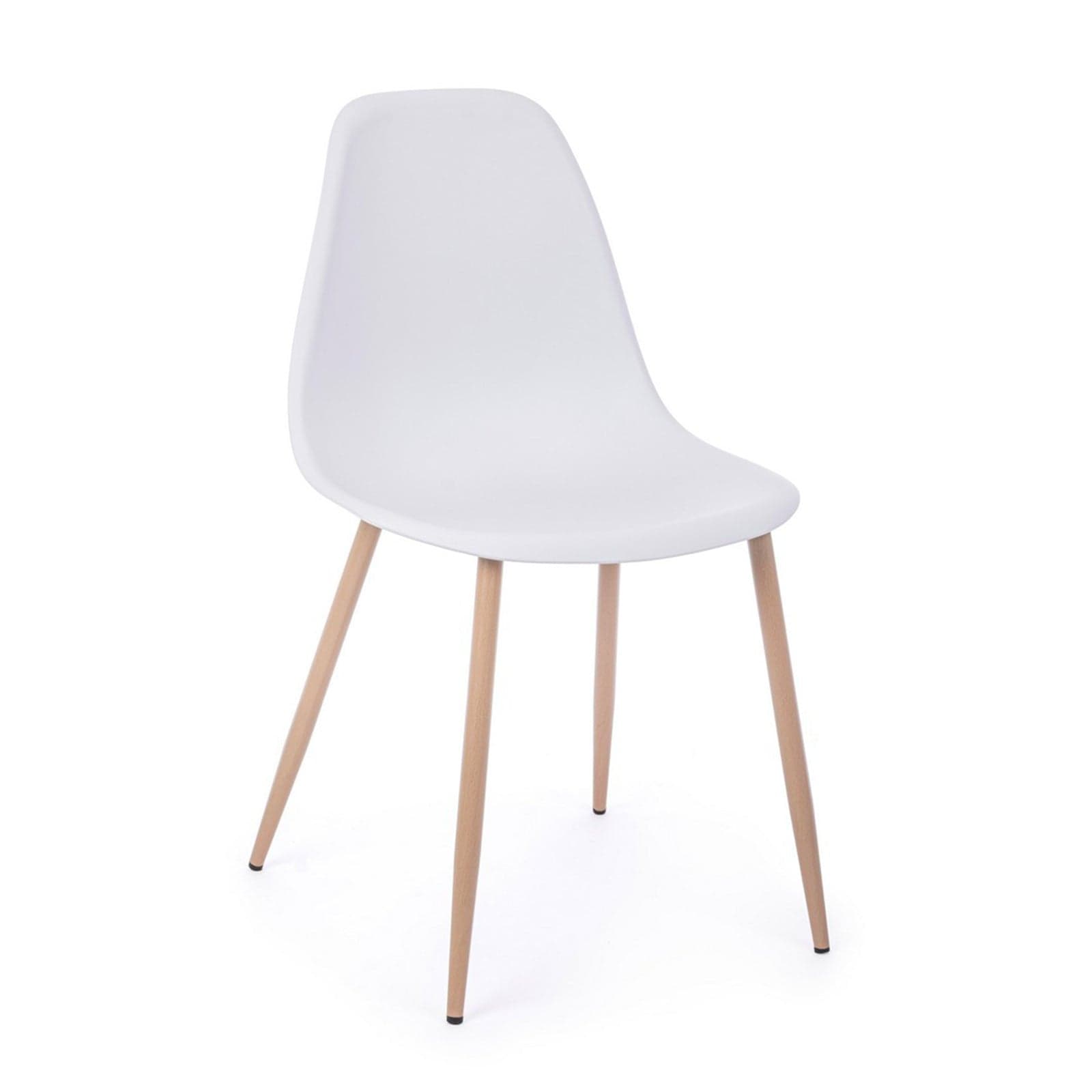 Sedia "Mandy" con gambe in acciaio verniciate effetto legno naturale, per arredo interno 53 x 46 x h 82 cm - 24