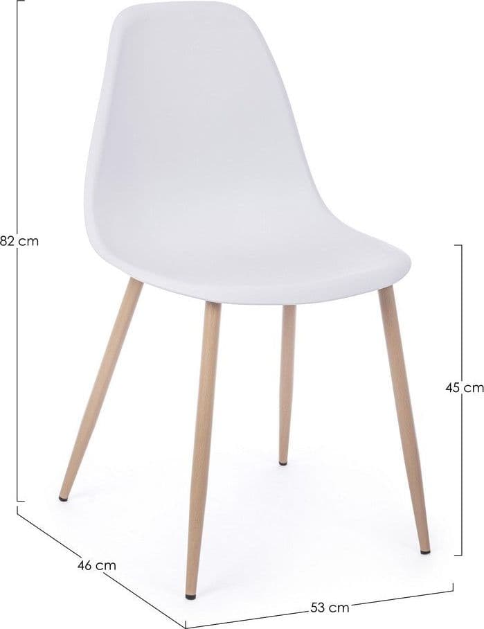 Sedia "Mandy" con gambe in acciaio verniciate effetto legno naturale, per arredo interno 53 x 46 x h 82 cm - 25