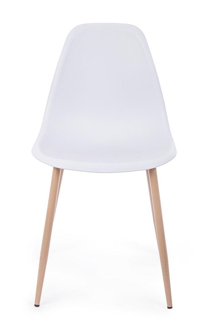 Sedia "Mandy" con gambe in acciaio verniciate effetto legno naturale, per arredo interno 53 x 46 x h 82 cm - 26