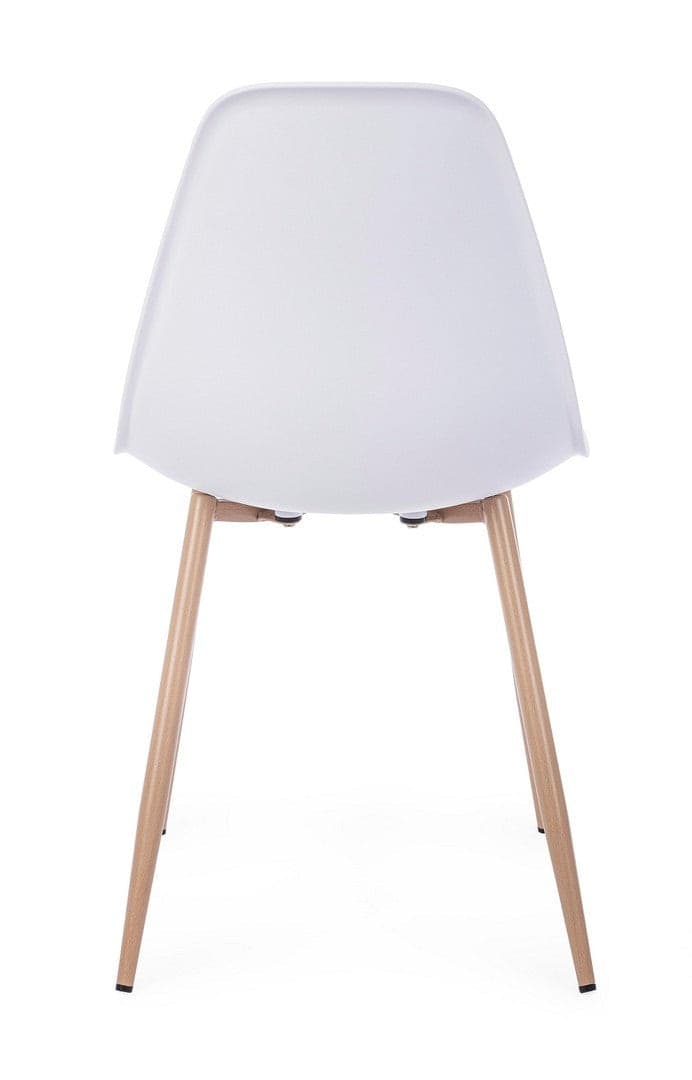 Sedia "Mandy" con gambe in acciaio verniciate effetto legno naturale, per arredo interno 53 x 46 x h 82 cm - 27