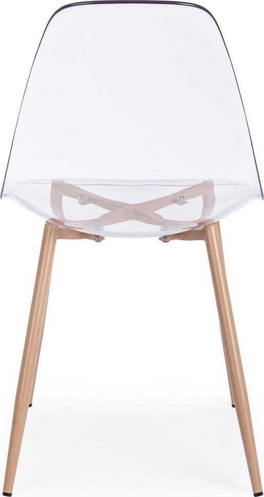 Sedia "Mandy" con gambe in acciaio verniciate effetto legno naturale, per arredo interno 53 x 46 x h 82 cm in Sedie Decor Space - Altamura, commercioVirtuoso.it