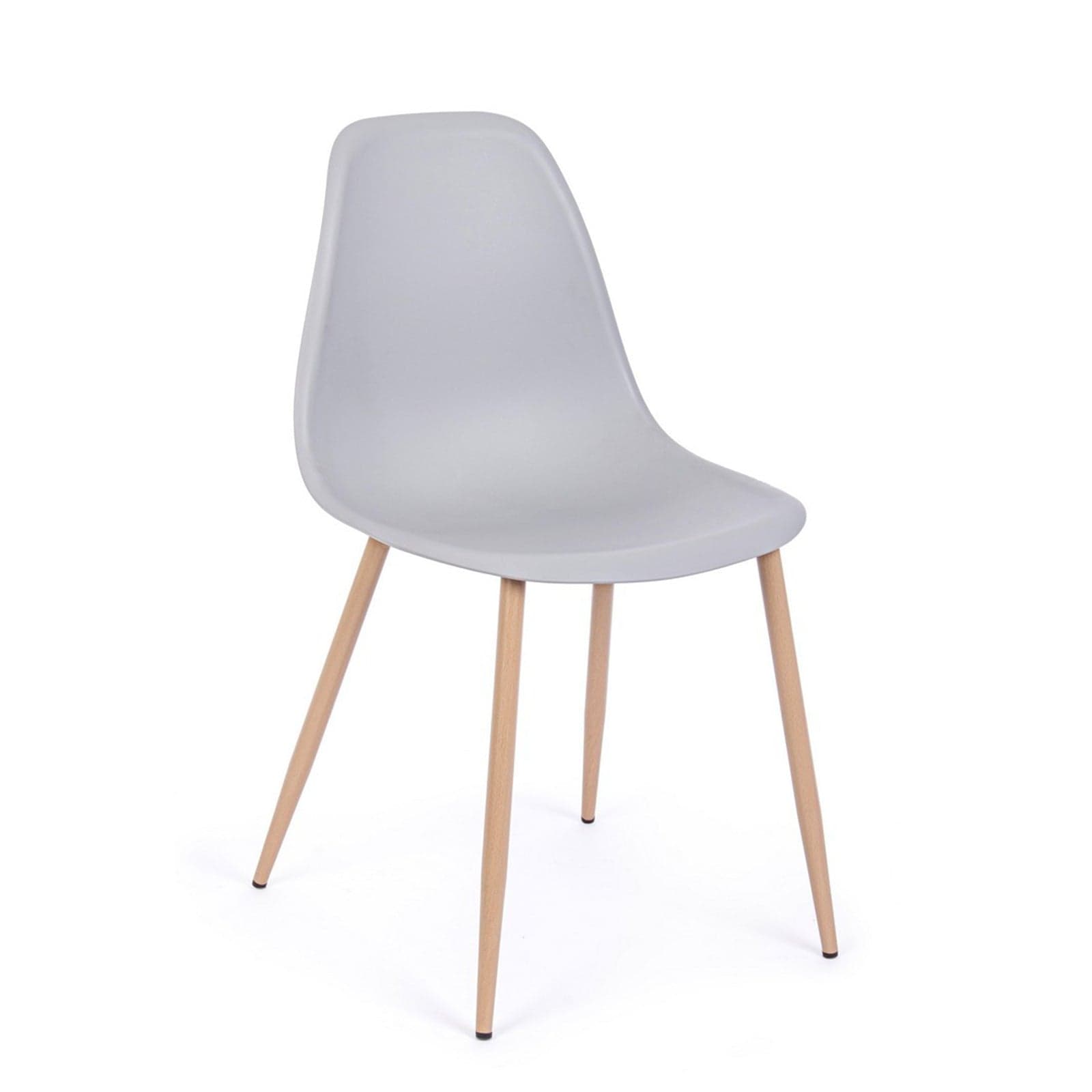Sedia "Mandy" con gambe in acciaio verniciate effetto legno naturale, per arredo interno 53 x 46 x h 82 cm in Sedie Decor Space - Altamura, commercioVirtuoso.it