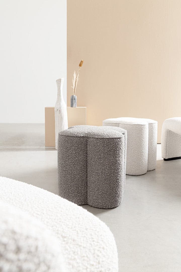 Poltrona Pouf "Cointa" per interno, con struttura in legno di pino e compensato da 40x40x45 cm in Ottomane e poggiapiedi Decor Space - Altamura, commercioVirtuoso.it