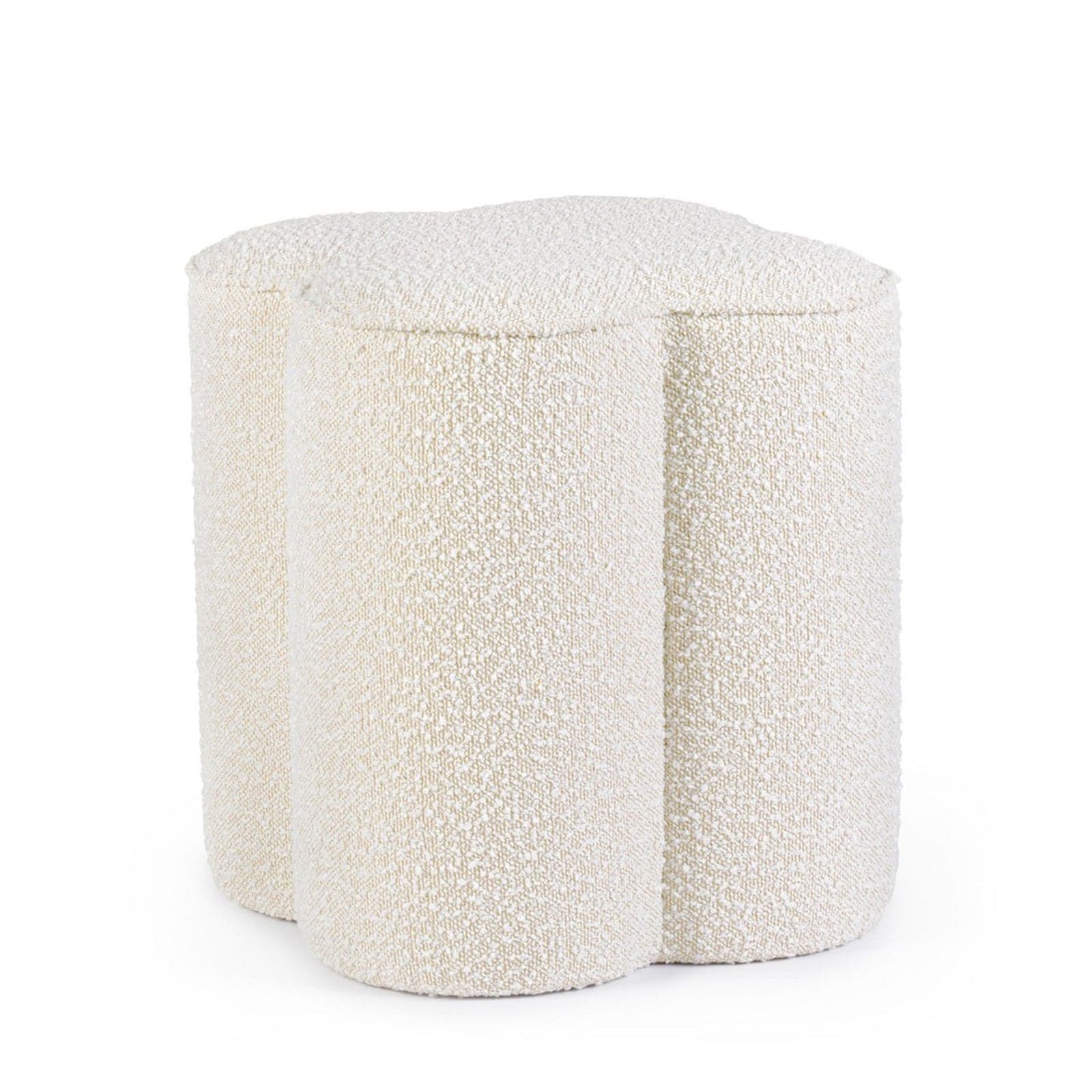 Poltrona Pouf "Cointa" per interno, con struttura in legno di pino e compensato da 40x40x45 cm in Ottomane e poggiapiedi Decor Space - Altamura, commercioVirtuoso.it