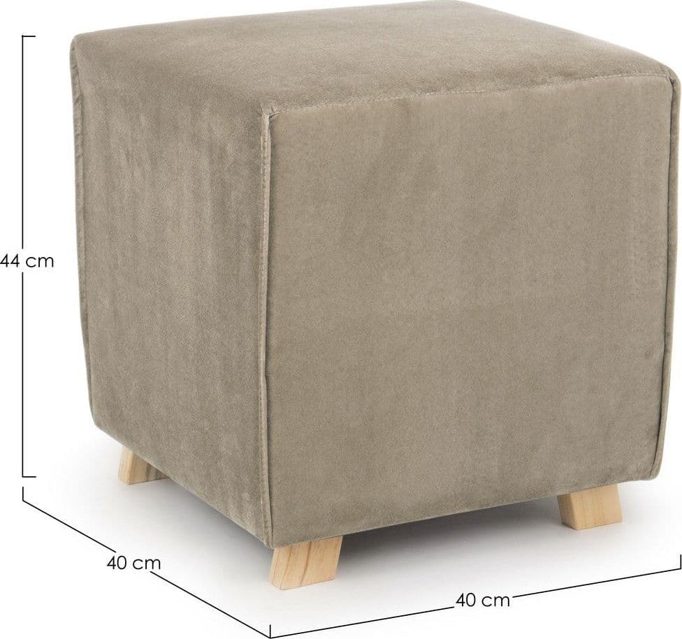Poltrona Pouf "Adeline" per interno, con struttura in legno di pino e mdf da 40x40x44cm in Ottomane e poggiapiedi Decor Space - Altamura, commercioVirtuoso.it