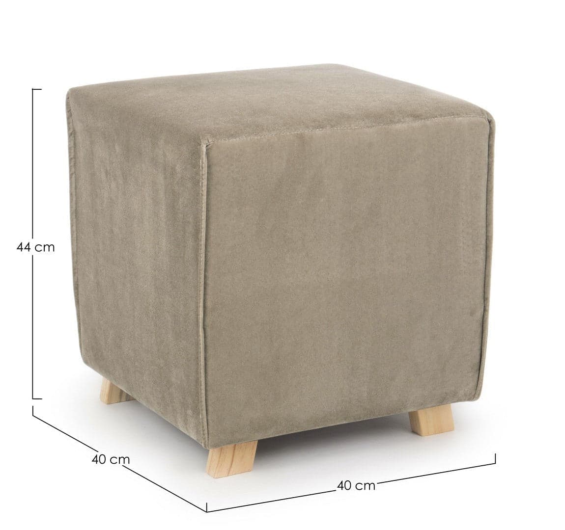 Poltrona Pouf "Adeline" per interno, con struttura in legno di pino e mdf da 40x40x44cm in Ottomane e poggiapiedi Decor Space - Altamura, commercioVirtuoso.it