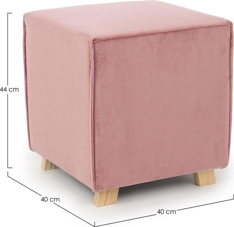 Poltrona Pouf "Adeline" per interno, con struttura in legno di pino e mdf da 40x40x44cm in Ottomane e poggiapiedi Decor Space - Altamura, commercioVirtuoso.it