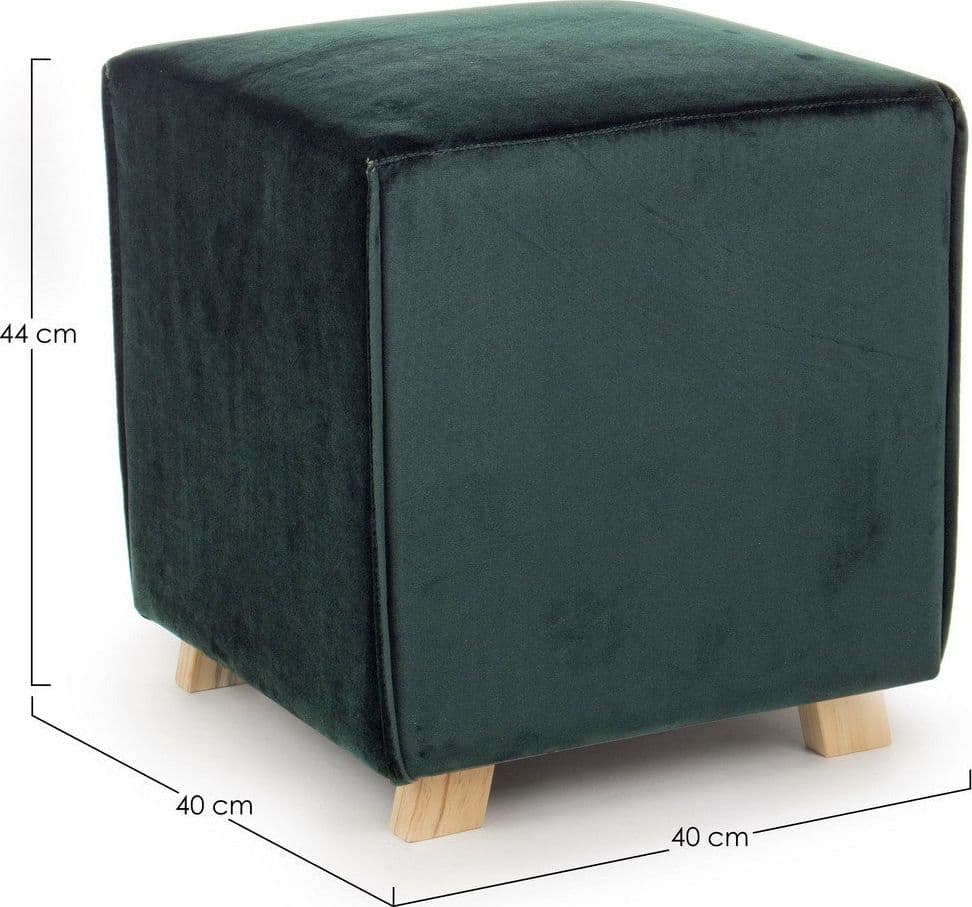 Poltrona Pouf "Adeline" per interno, con struttura in legno di pino e mdf da 40x40x44cm in Ottomane e poggiapiedi Decor Space - Altamura, commercioVirtuoso.it