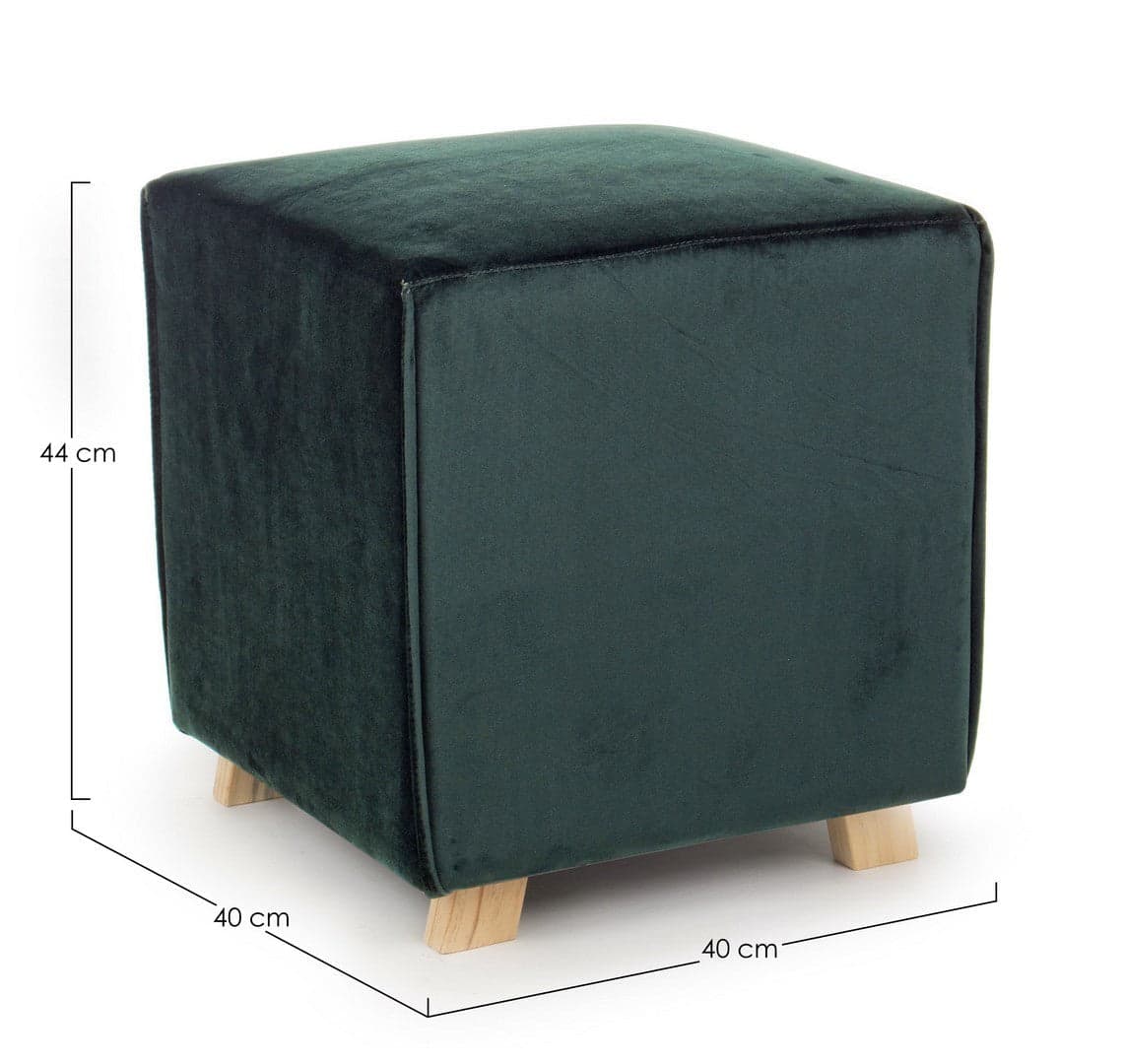 Poltrona Pouf "Adeline" per interno, con struttura in legno di pino e mdf da 40x40x44cm in Ottomane e poggiapiedi Decor Space - Altamura, commercioVirtuoso.it