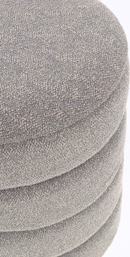 Poltrona Pouf "Katernina" per interno, con rivestimento effetto bouclé Set da 2 pezzi in Ottomane e poggiapiedi Decor Space - Altamura, commercioVirtuoso.it
