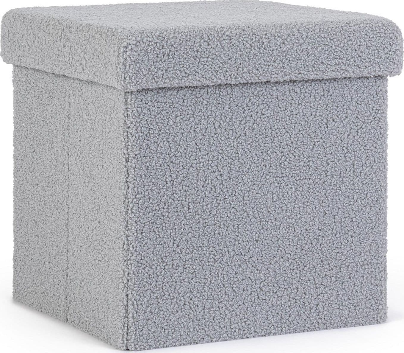 Poltrona Pouf "Joris" per interno, con struttura in mdf – Quadrato, Grigio – Bizzotto Homemotion