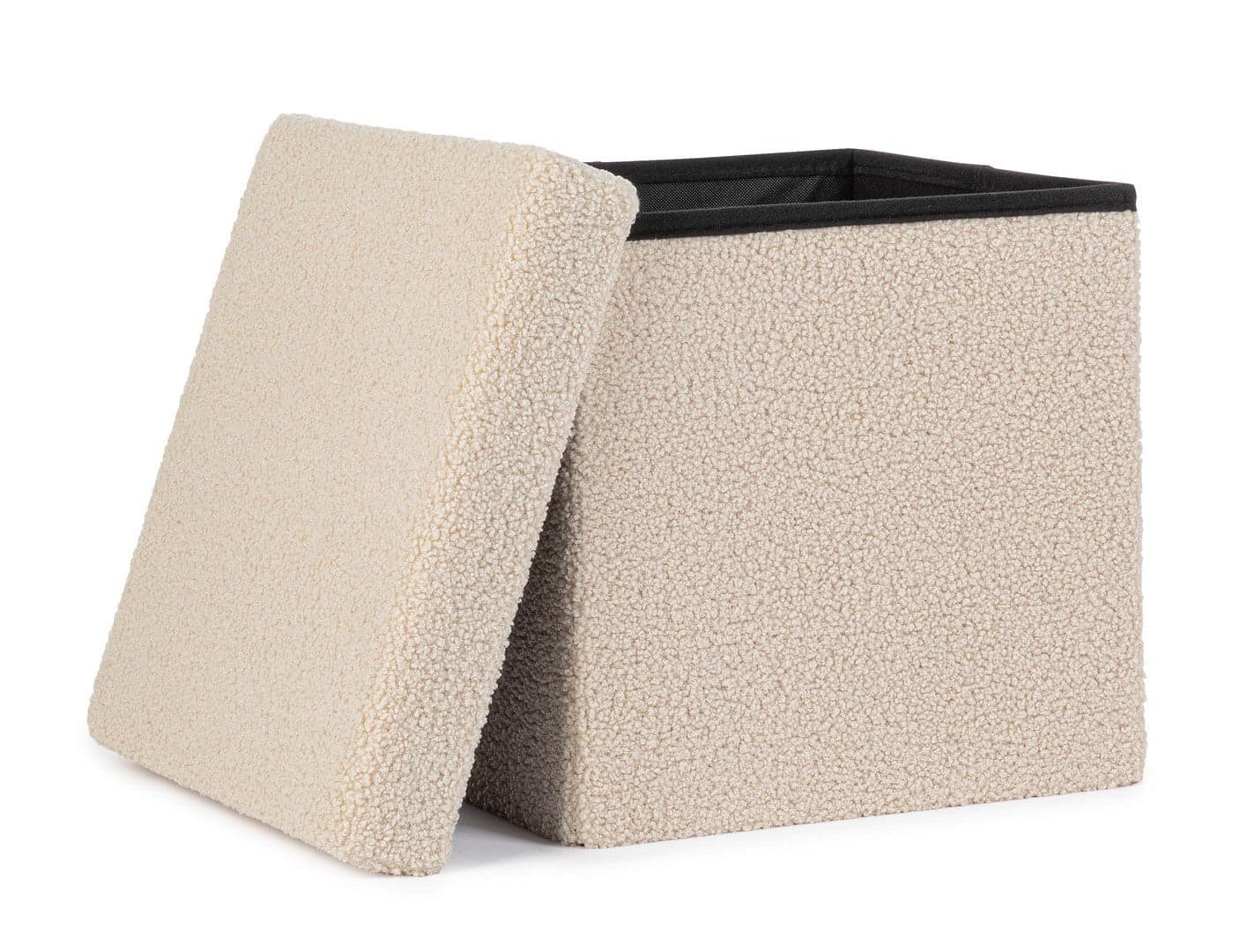 Poltrona Pouf "Joris" per interno, con struttura in mdf in Ottomane e poggiapiedi Decor Space - Altamura, commercioVirtuoso.it