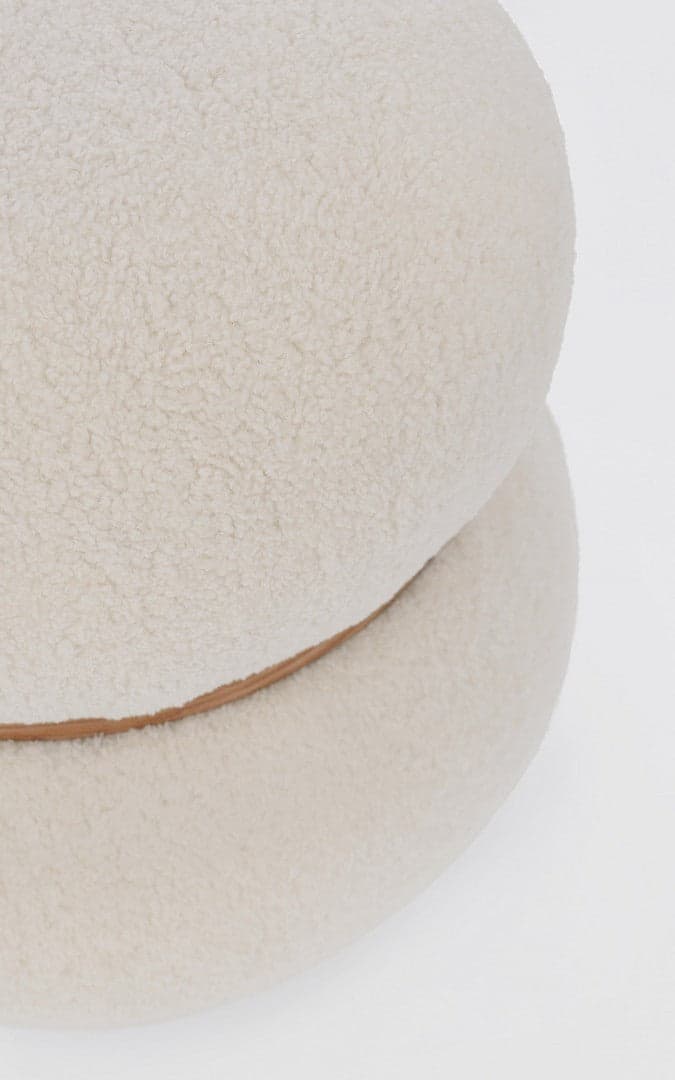 Poltrona Pouf "Mirka" per interno, con struttura in mdf da Ø43 x 40h cm in Ottomane e poggiapiedi Decor Space - Altamura, commercioVirtuoso.it
