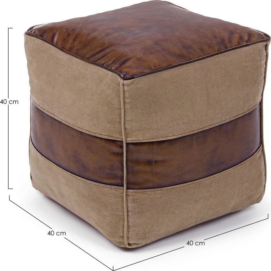 Poltrona Pouf "Charleston" per interno, con imbottitura in cotone da 40x40x40cm in Ottomane e poggiapiedi Decor Space - Altamura, commercioVirtuoso.it