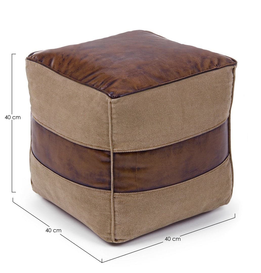 Poltrona Pouf "Charleston" per interno, con imbottitura in cotone da 40x40x40cm in Ottomane e poggiapiedi Decor Space - Altamura, commercioVirtuoso.it