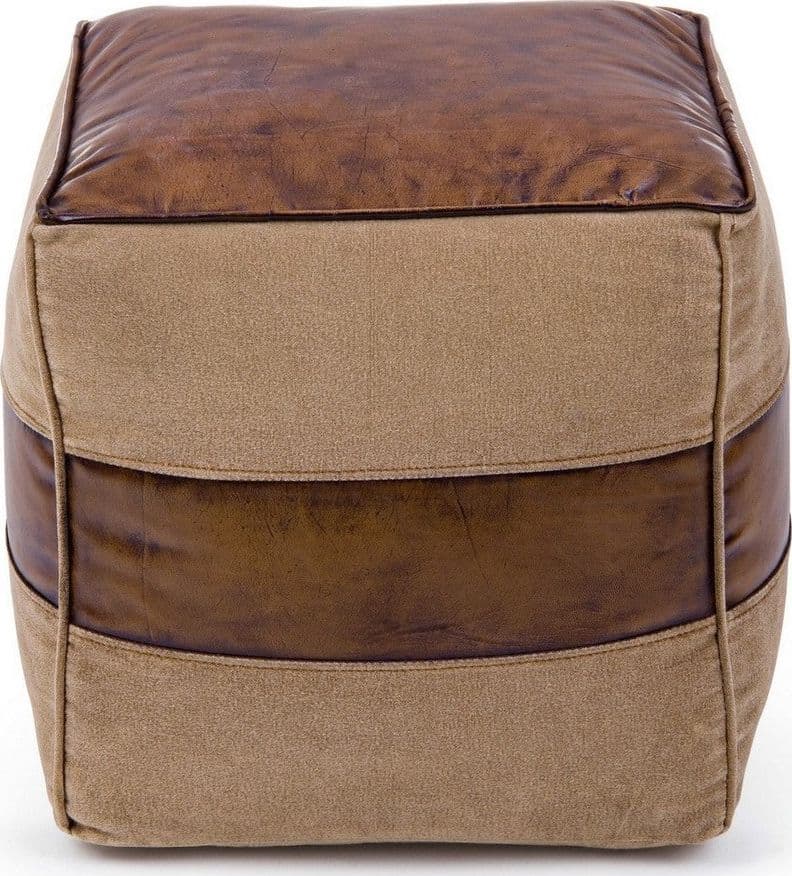 Poltrona Pouf "Charleston" per interno, con imbottitura in cotone da 40x40x40cm in Ottomane e poggiapiedi Decor Space - Altamura, commercioVirtuoso.it
