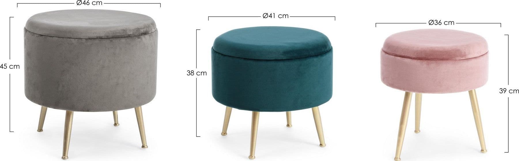 Poltrona Pouf "Polina" per interno, con struttura in mdf set da 3 pezzi in Ottomane e poggiapiedi Decor Space - Altamura, commercioVirtuoso.it