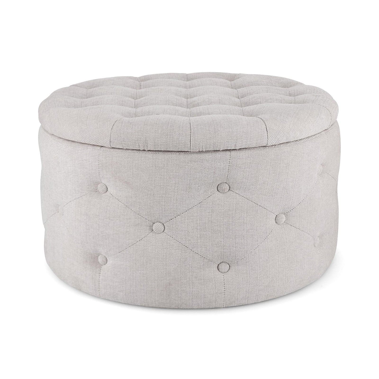 Poltrona Pouf "Ernestine" per interno, con struttura in legno di pino e mdf da Ø70 x 40h cm in Ottomane e poggiapiedi Decor Space - Altamura, commercioVirtuoso.it