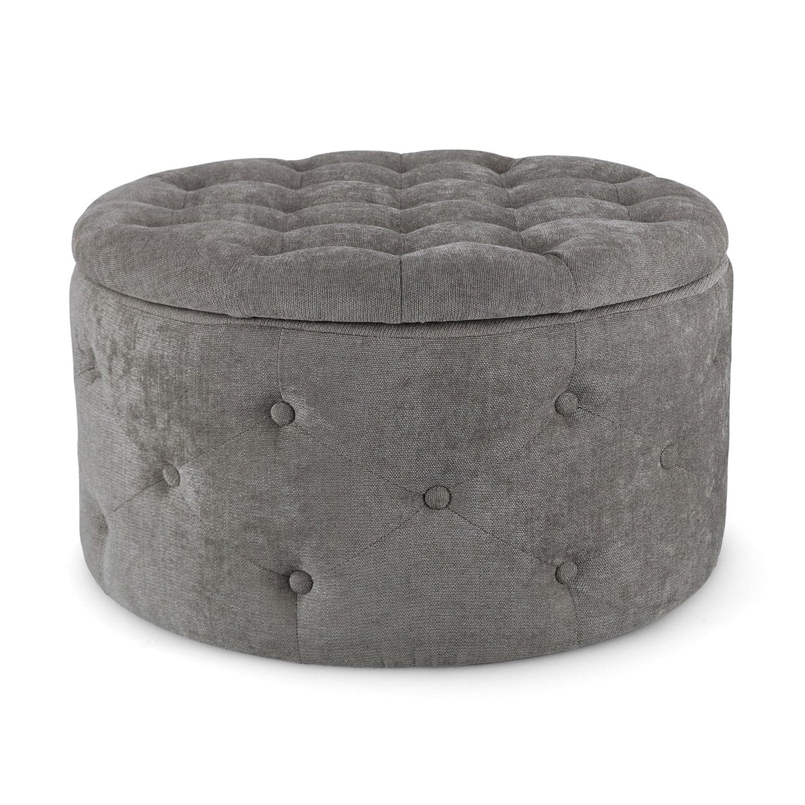Poltrona Pouf "Ernestine" per interno, con struttura in legno di pino e mdf da Ø70 x 40h cm in Ottomane e poggiapiedi Decor Space - Altamura, commercioVirtuoso.it