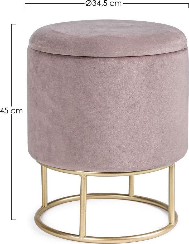 Poltrona Pouf "Polina" per interno, con struttura in mdf e compensato da Ø34.5x45h cm in Ottomane e poggiapiedi Decor Space - Altamura, commercioVirtuoso.it