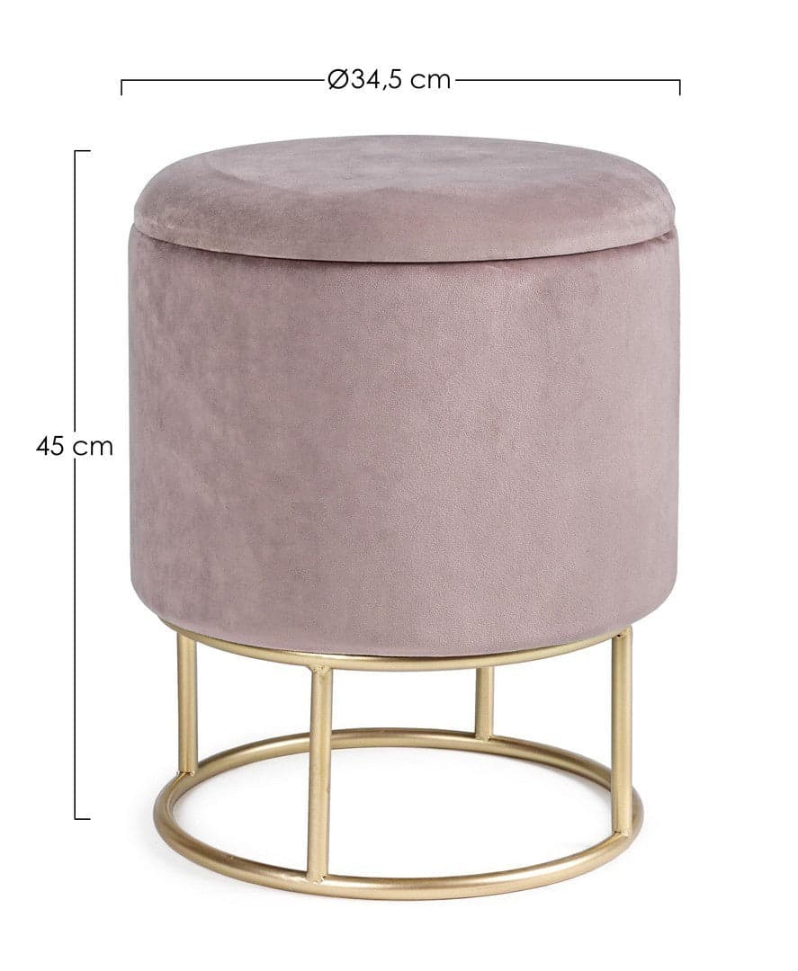 Poltrona Pouf "Polina" per interno, con struttura in mdf e compensato da Ø34.5x45h cm in Ottomane e poggiapiedi Decor Space - Altamura, commercioVirtuoso.it
