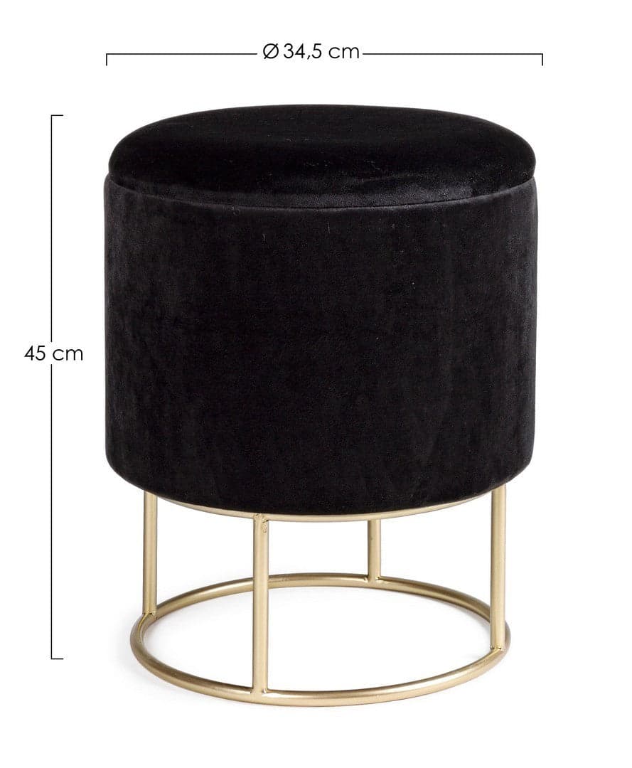 Poltrona Pouf "Polina" per interno, con struttura in mdf e compensato da Ø34.5x45h cm in Ottomane e poggiapiedi Decor Space - Altamura, commercioVirtuoso.it