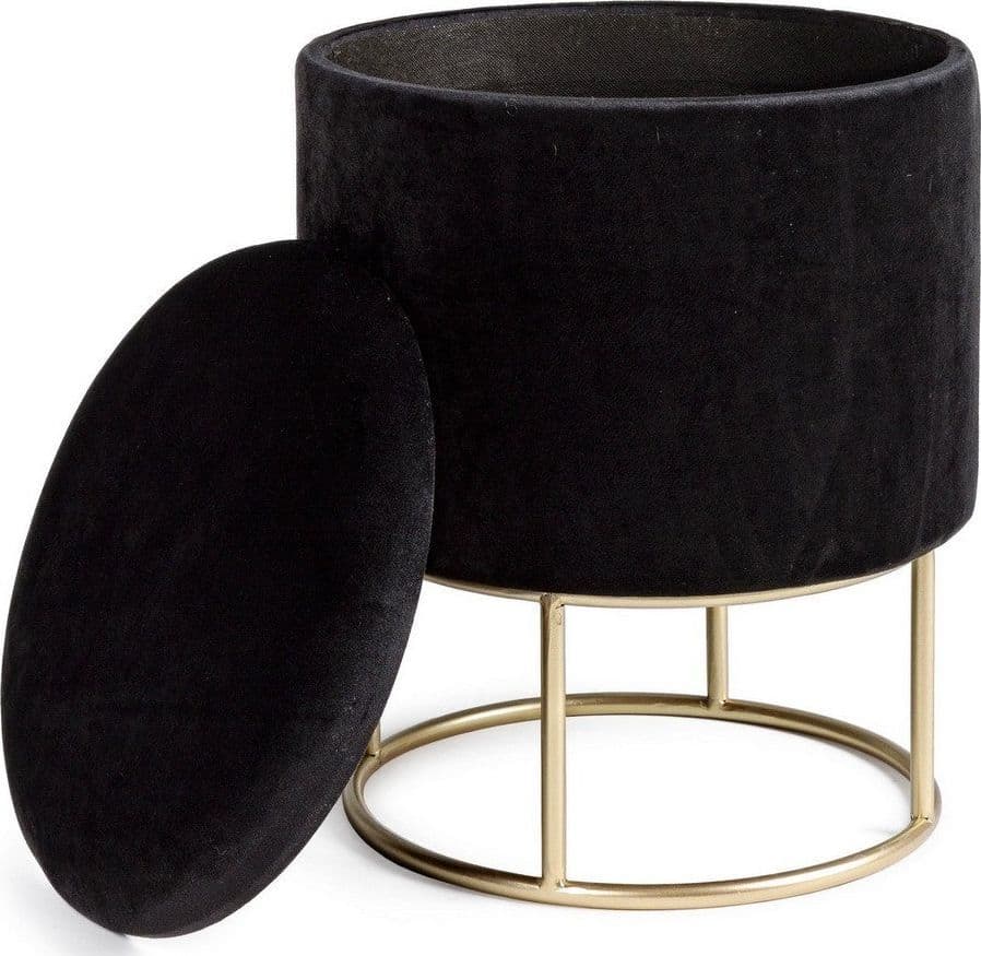 Poltrona Pouf "Polina" per interno, con struttura in mdf e compensato da Ø34.5x45h cm in Ottomane e poggiapiedi Decor Space - Altamura, commercioVirtuoso.it