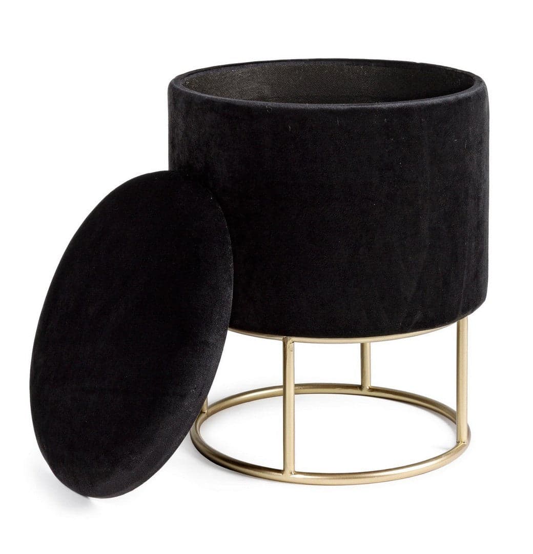 Poltrona Pouf "Polina" per interno, con struttura in mdf e compensato da Ø34.5x45h cm in Ottomane e poggiapiedi Decor Space - Altamura, commercioVirtuoso.it