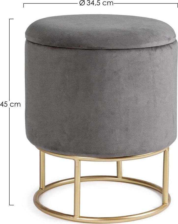 Poltrona Pouf "Polina" per interno, con struttura in mdf e compensato da Ø34.5x45h cm in Ottomane e poggiapiedi Decor Space - Altamura, commercioVirtuoso.it