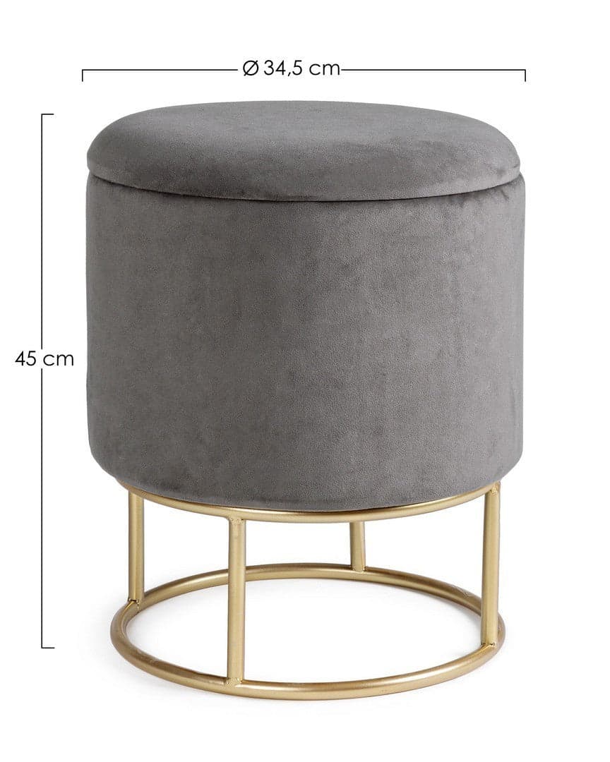 Poltrona Pouf "Polina" per interno, con struttura in mdf e compensato da Ø34.5x45h cm in Ottomane e poggiapiedi Decor Space - Altamura, commercioVirtuoso.it