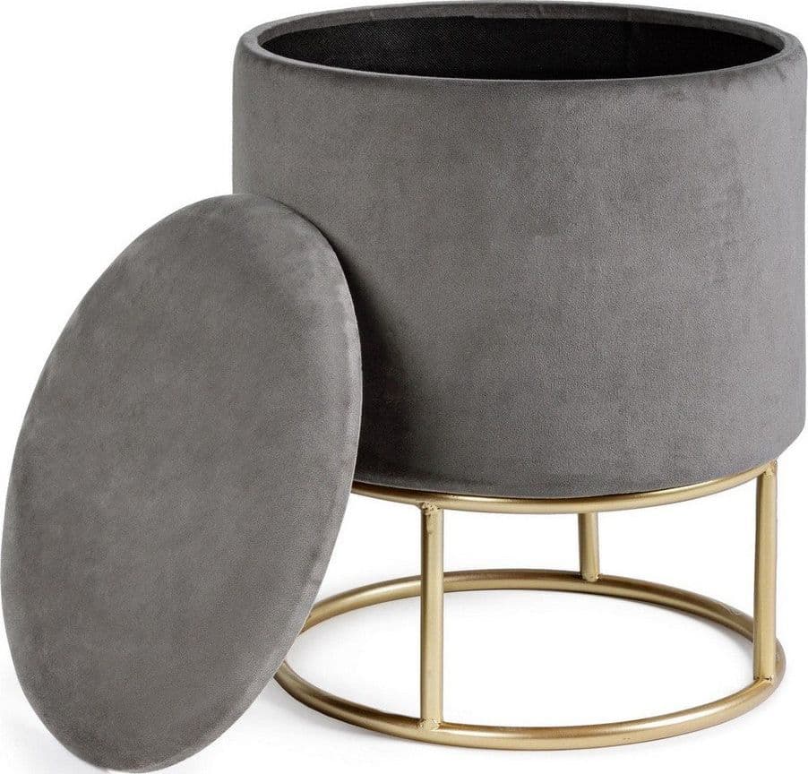 Poltrona Pouf "Polina" per interno, con struttura in mdf e compensato da Ø34.5x45h cm in Ottomane e poggiapiedi Decor Space - Altamura, commercioVirtuoso.it