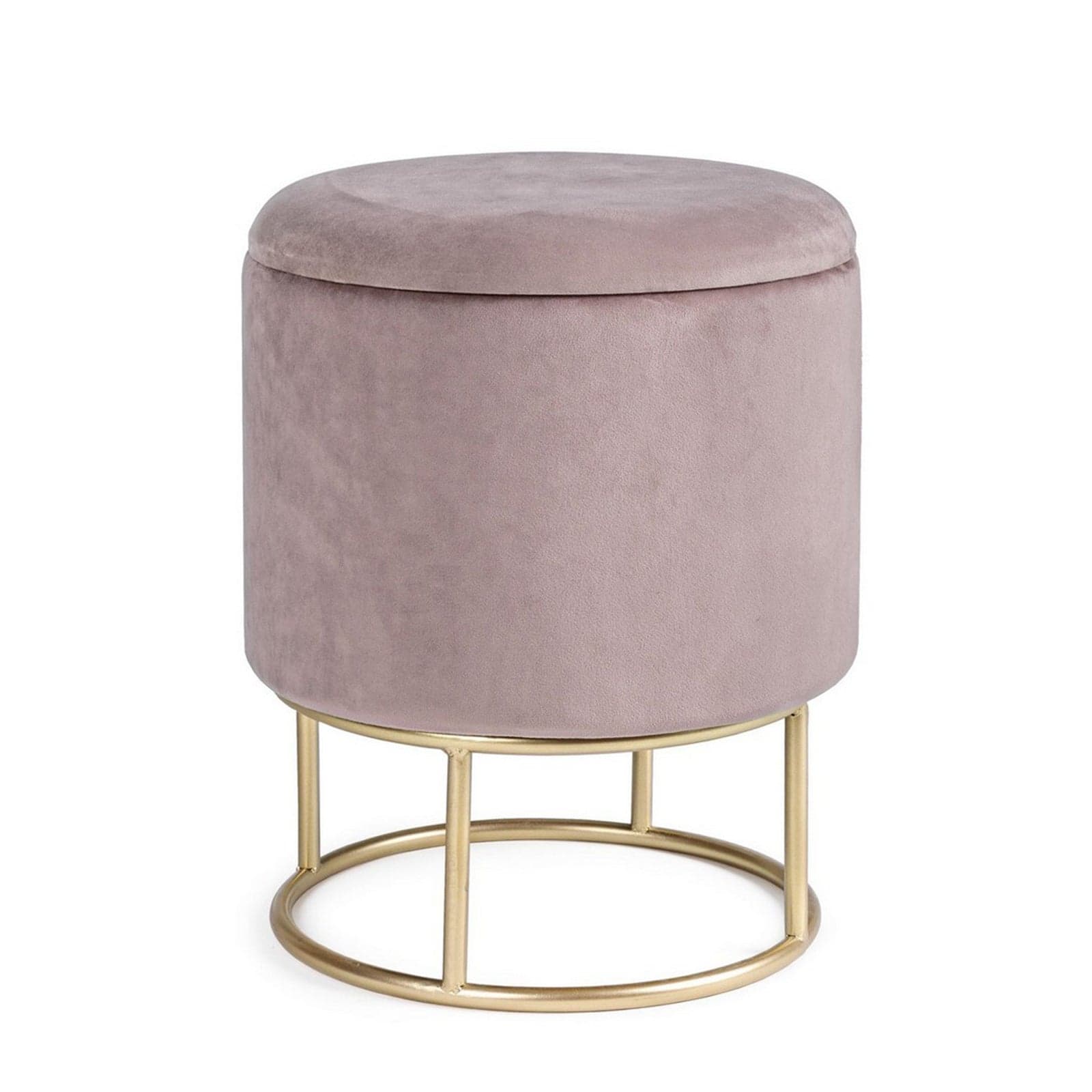 Poltrona Pouf "Polina" per interno, con struttura in mdf e compensato da Ø34.5x45h cm in Ottomane e poggiapiedi Decor Space - Altamura, commercioVirtuoso.it