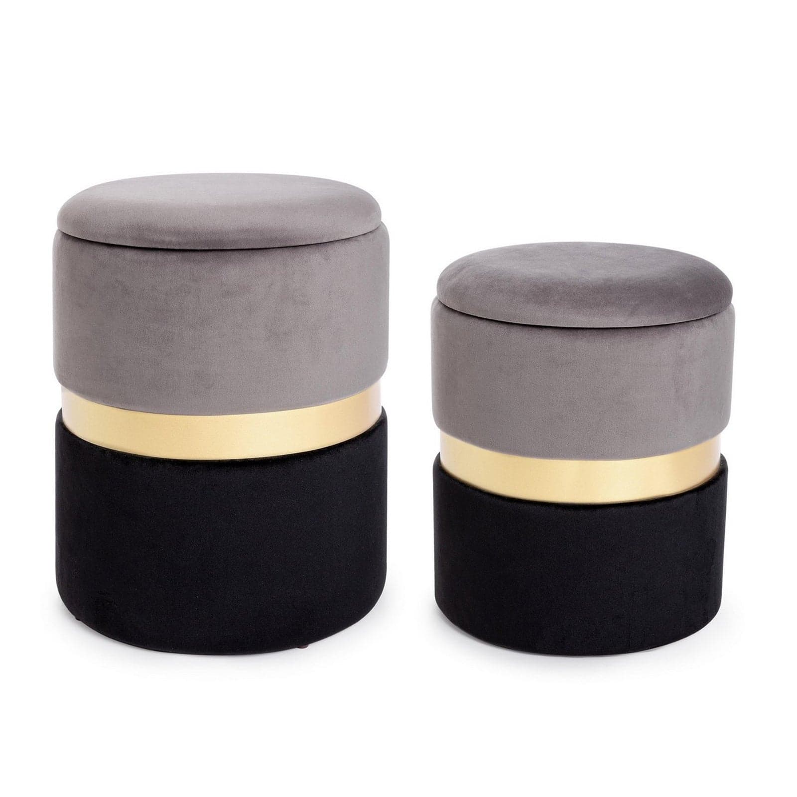 Poltrona Pouf "Pavlina" per interno, con struttura in mdf e compensato set da 2 pezzi in Ottomane e poggiapiedi Decor Space - Altamura, commercioVirtuoso.it