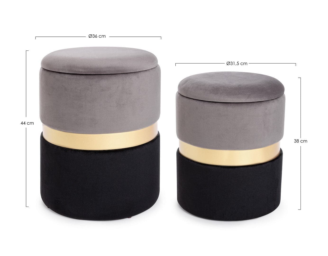 Poltrona Pouf "Pavlina" per interno, con struttura in mdf e compensato set da 2 pezzi in Ottomane e poggiapiedi Decor Space - Altamura, commercioVirtuoso.it