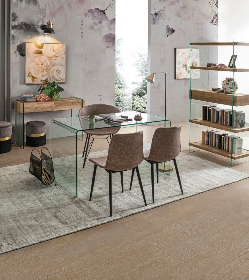 Poltrona Pouf "Pavlina" per interno, con struttura in mdf e compensato set da 2 pezzi in Ottomane e poggiapiedi Decor Space - Altamura, commercioVirtuoso.it