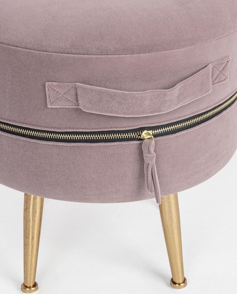 Poltrona Pouf "Pavlina" per interno, con struttura in mdf e compensato set da 2 pezzi in Ottomane e poggiapiedi Decor Space - Altamura, commercioVirtuoso.it