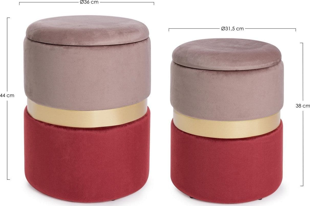 Poltrona Pouf "Pavlina" per interno, con struttura in mdf e compensato set da 2 pezzi in Ottomane e poggiapiedi Decor Space - Altamura, commercioVirtuoso.it