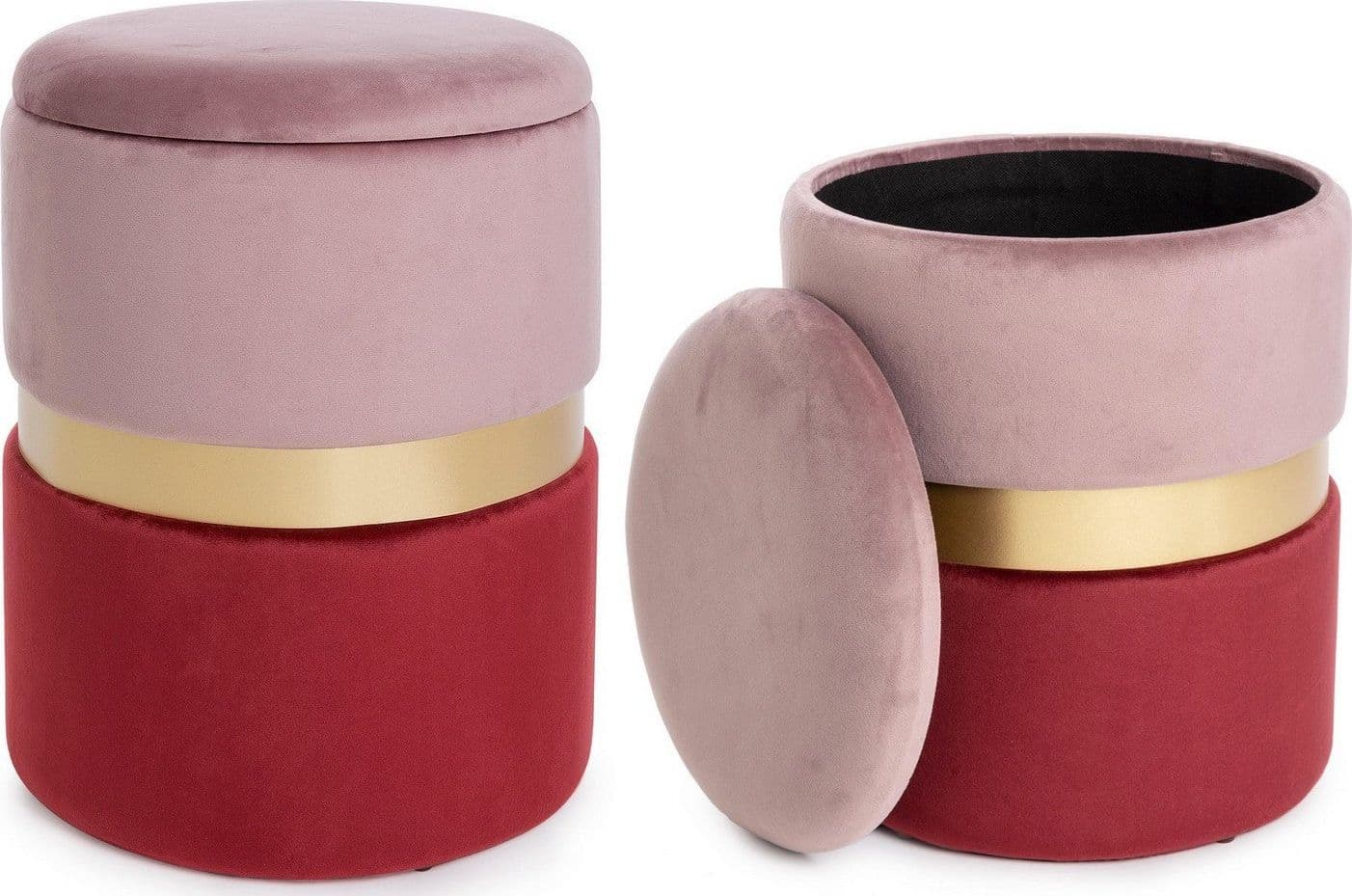 Poltrona Pouf "Pavlina" per interno, con struttura in mdf e compensato set da 2 pezzi in Ottomane e poggiapiedi Decor Space - Altamura, commercioVirtuoso.it