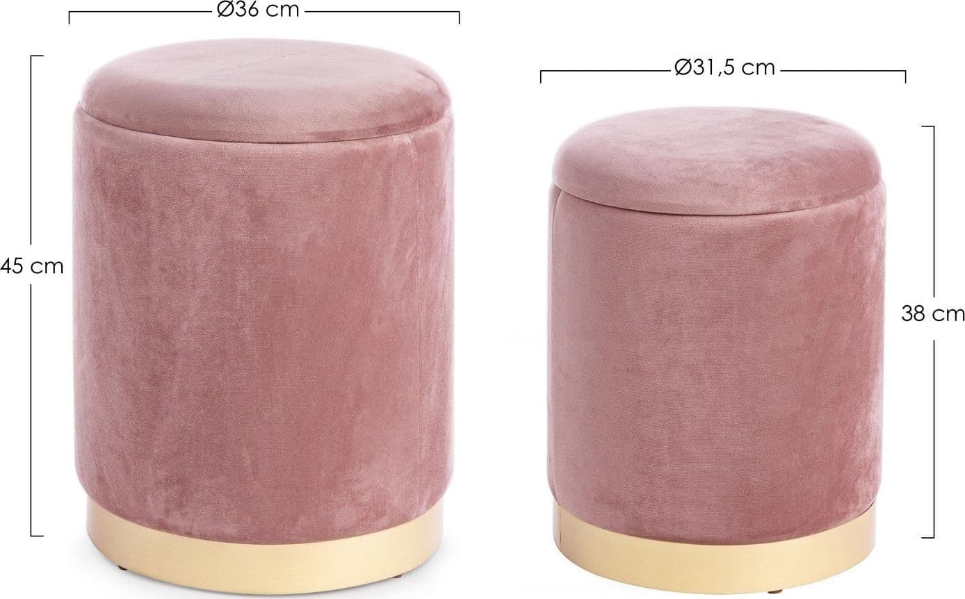 Poltrona Pouf "Polina" per interno, con struttura In mdf e compensato, Set da 2 pezzi in Ottomane e poggiapiedi Decor Space - Altamura, commercioVirtuoso.it