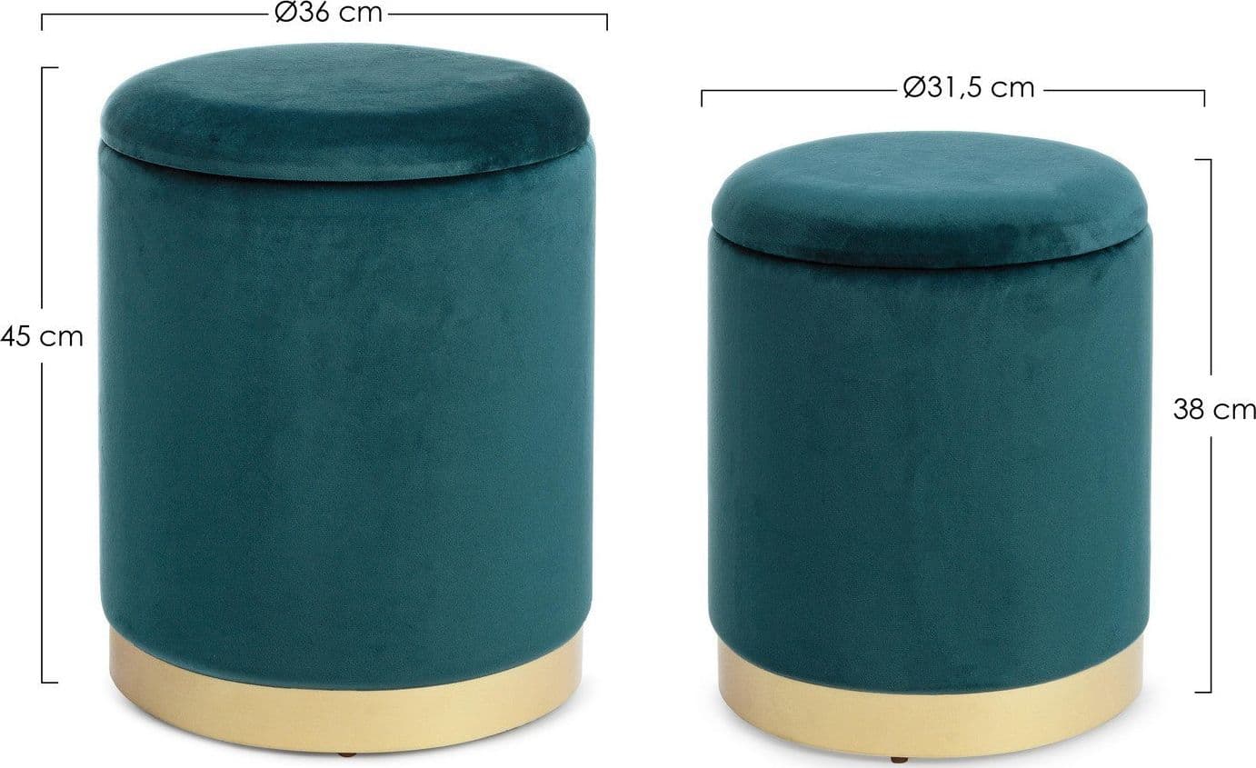 Poltrona Pouf "Polina" per interno, con struttura In mdf e compensato, Set da 2 pezzi in Ottomane e poggiapiedi Decor Space - Altamura, commercioVirtuoso.it