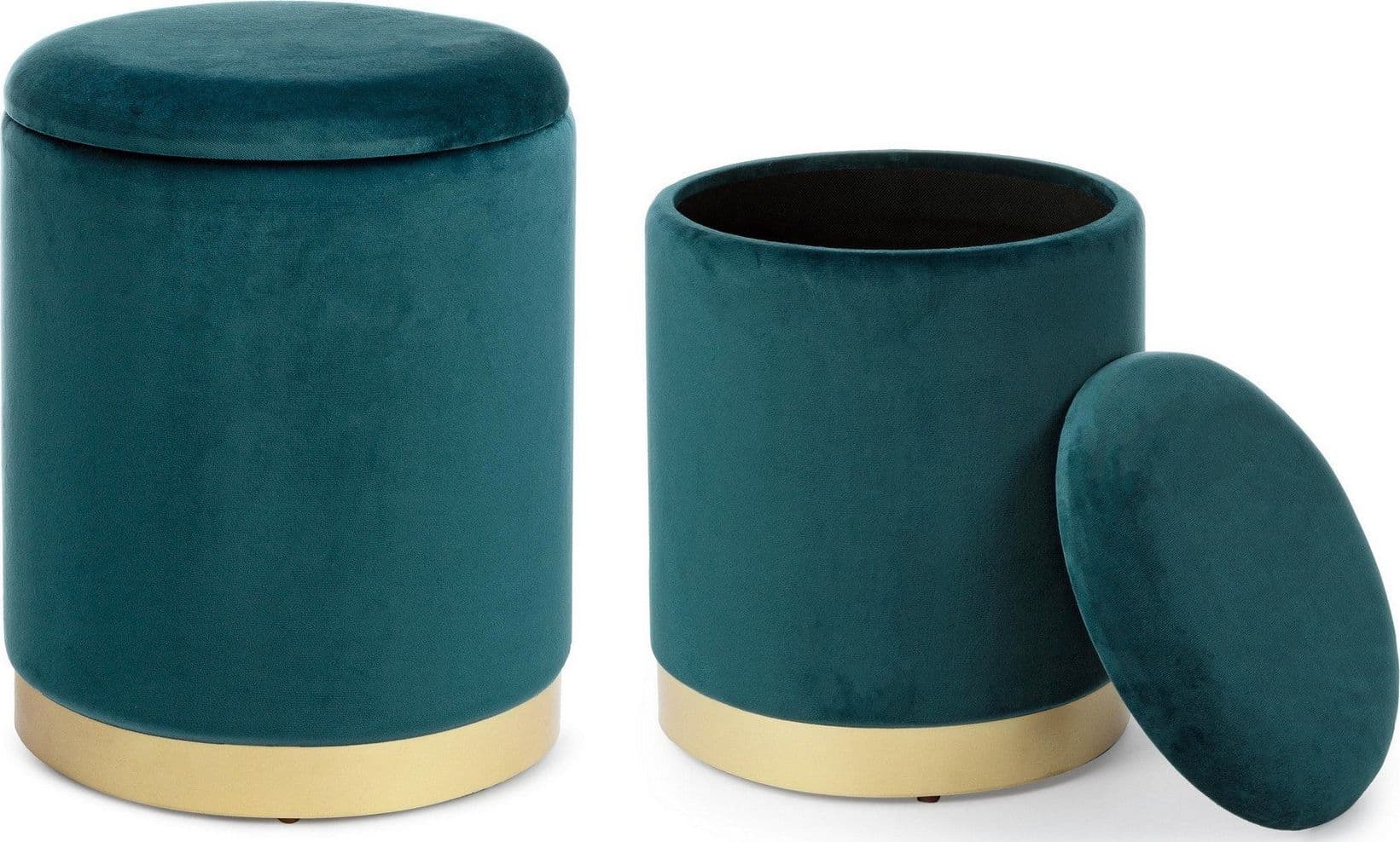 Poltrona Pouf "Polina" per interno, con struttura In mdf e compensato, Set da 2 pezzi in Ottomane e poggiapiedi Decor Space - Altamura, commercioVirtuoso.it