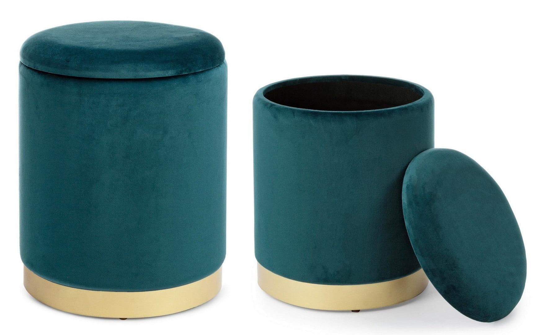 Poltrona Pouf "Polina" per interno, con struttura In mdf e compensato, Set da 2 pezzi in Ottomane e poggiapiedi Decor Space - Altamura, commercioVirtuoso.it