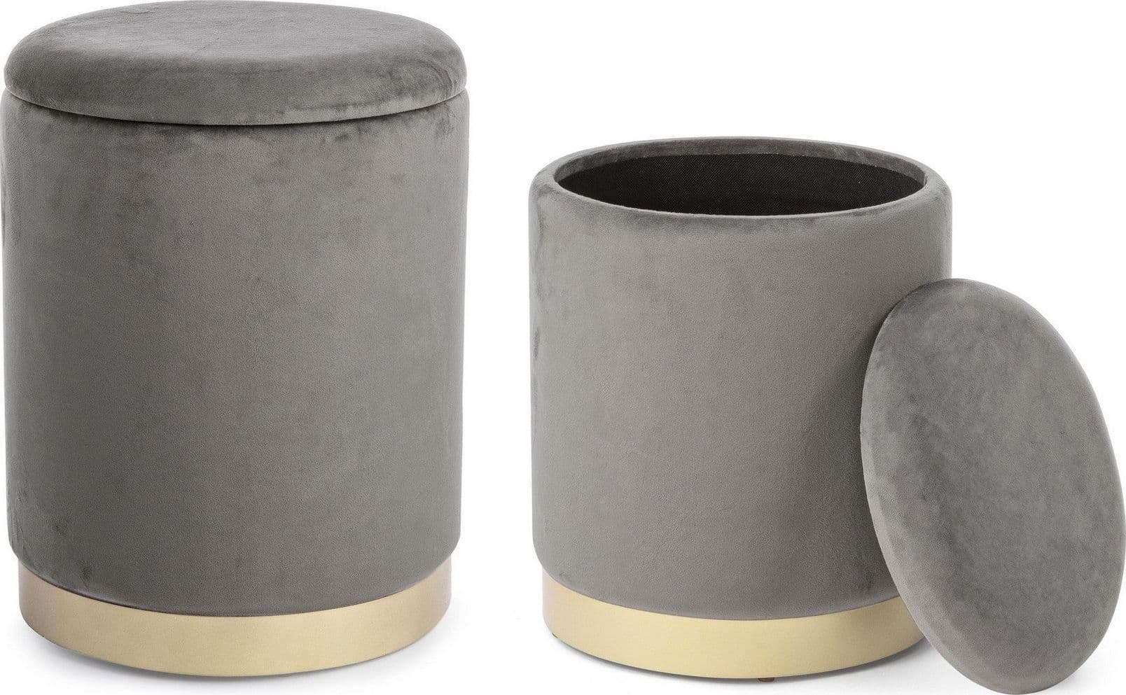 Poltrona Pouf "Polina" per interno, con struttura In mdf e compensato, Set da 2 pezzi in Ottomane e poggiapiedi Decor Space - Altamura, commercioVirtuoso.it